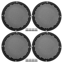 ACROPIX Universal 6" Car Speaker Grills Cover Mesh Round 6 Inch Audio Speaker Subwoofer Guard Protector Case with Mounting Screws ABS Black - Pack of 4
