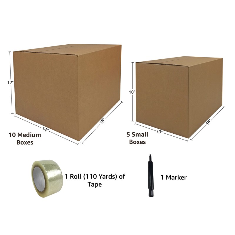uBoxes Moving Boxes - Small/Medium Kit (Moving Box Kit (15
