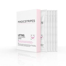 MAGICSTRIPES Máscara de colágeno para levantamiento de mascarilla de línea en V, doble reductor de barbilla, máscara facial adelgazante en forma de V
