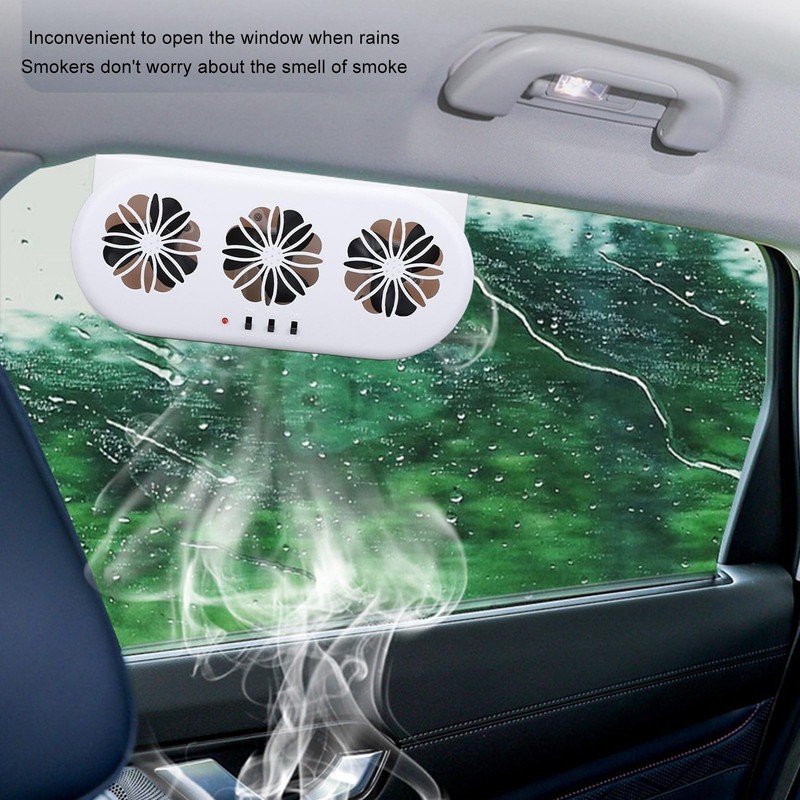 Automobile Ventilator Cooling Fan, 3 Holes SUV Window Exhaust Fan,
