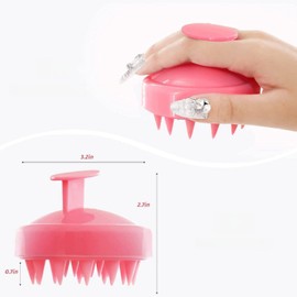 Shampoo Brush Scalp Care Hair Brush & Body Brush, with Soft Silicone Scalp Massager, Scrubber for Shower, Used for Wet & Dry Use Women Men Child Dandruff Removal and Hair Growth (Pink)