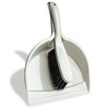 Grey Dustpan and Brush Set - Comfortable Grip Brush Handle
