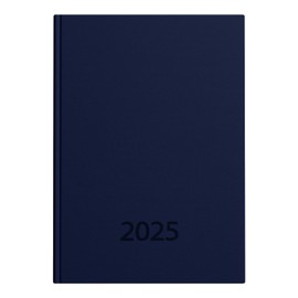 Idena 11155 Pocket Diary DIN A7 2025, 1 Week on 2 Pages, Diary with Balaton Cover in Blue and Corner Perforation