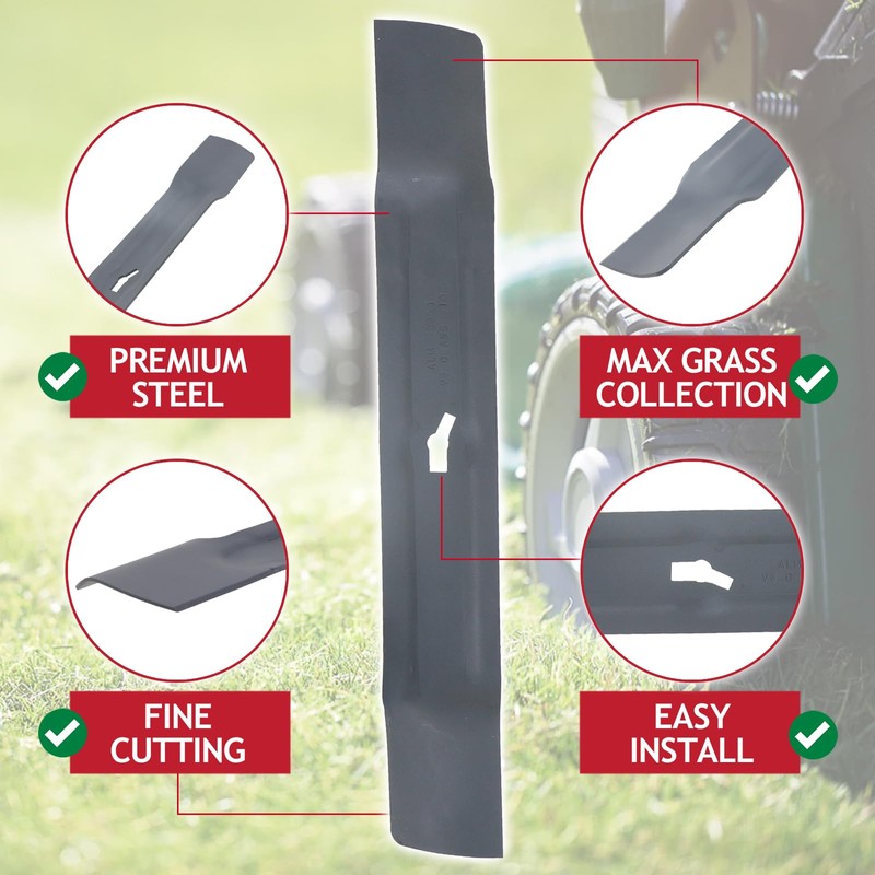 SPARES2GO Metal Blade Compatible with McGregor MER1232 M3E1233RA Lawnmower (32cm)