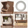 HSH Rotating Bookshelf Tower, 360°Revolving Bookcase with Wheels, Walnut