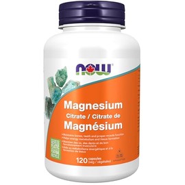Now Foods Citrato de Magnesio 133 mg – 120 Cápsulas Vegetarianas para Apoyo Muscular, Nervioso y Digestivo