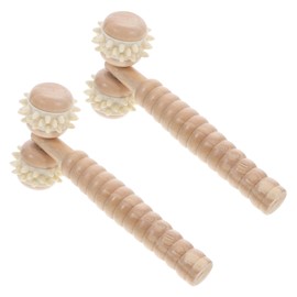 minkissy 2pcs Handheld Wooden Roller Massager for Face Neck Back Portable Massage Tool for Muscle Relaxation Targeted Relief Improved Blood Flow