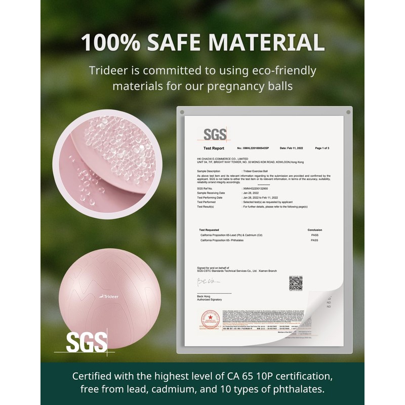 Trideer Pregnancy Yoga Ball – 1.7mm Extra Thick for Labor