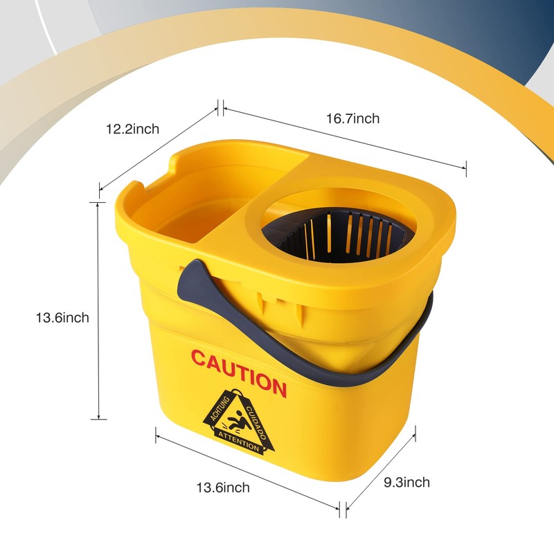 Yocada Commercial Mop Bucket with Wringer Portable Collapsible Plastic Mop
