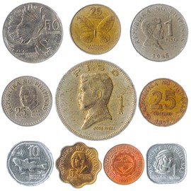Set of 10 Collectible Coins from South and North America, Europe, Asia, Africa and the Middle East, Coin Sets from Around the World