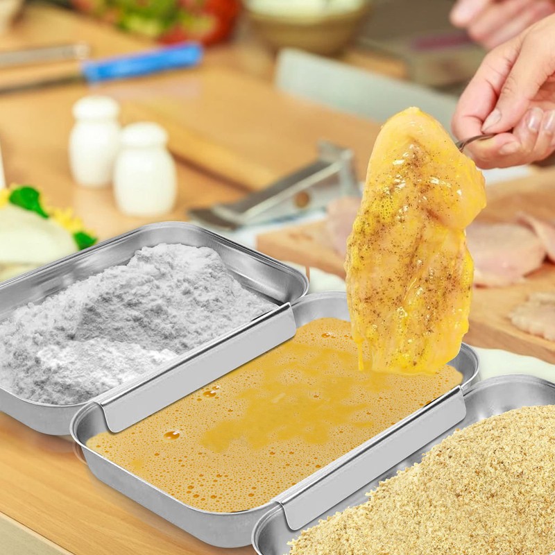 Oramics 3-Piece Stainless Steel Breading Set - Perfect Breading Street