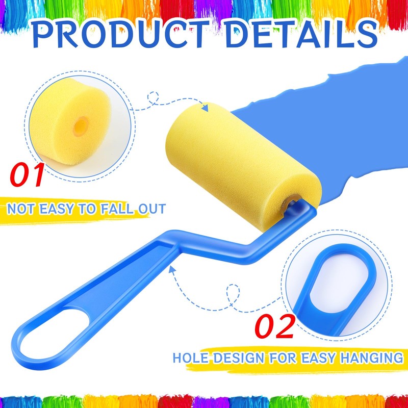 Tenceur 3 Inch Foam Paint Rollers Painting Sponge Roller Small