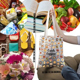 PYOUL Czech Republic Food Lover Gift Czech Cuisine Tote Bag Czech Republic Vacation Handbag Welcome to Czech Republic Gift Czech Foodie Gift (Czech Cuisine Tote)