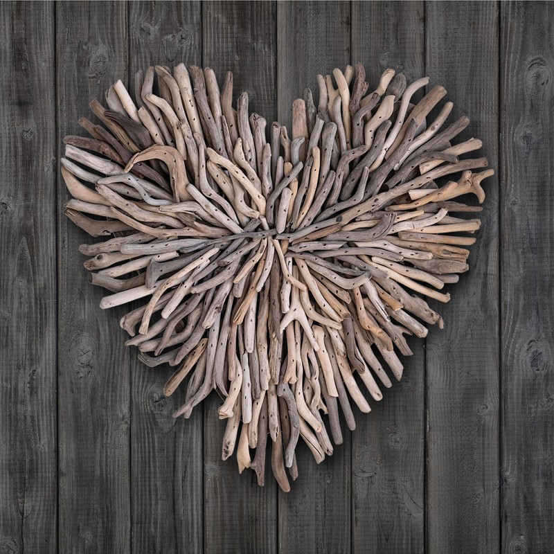 Creative Co-Op Driftwood Heart Shaped Wall Décor