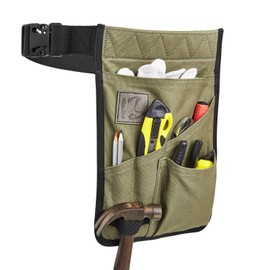 Waist Tool Bag,5-Pocket Single Side Tool Belt Pouch Work Apron Belt (A)