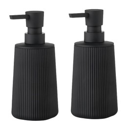 TOPTHEROAD 2Pcs Dispensador de Jabón Líquido, 250ML Dispensador de Jabón de Plástico Moderno Pequeño para Baño, Cocina, Hogar Fregadero