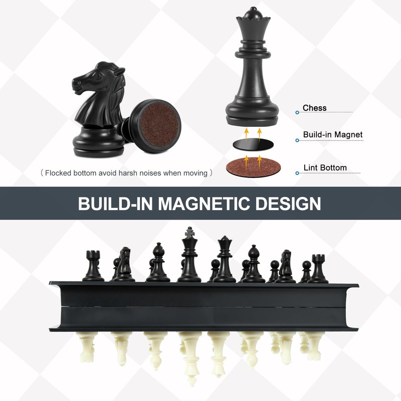 Chess Board Set Game -Travel Magnetic Chess Piece Set with