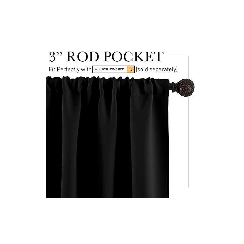 RYB HOME - Cortinas opacas de 54 pulgadas para sala