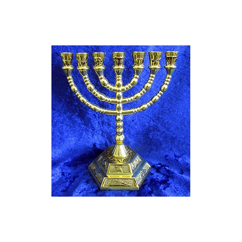12 tribus de Israel Templo de Jerusalén Menorah Gold, 5