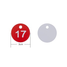 RED PLASTIC NUMBER PLATES ENGRAVED NO KEY RINGS 1-1
