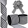 MuRealy Black and White Striped Ribbon, 2.5 Inch Black White