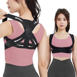 YIMEIER Posture Supporter, Back Muscle Belt, Inconspicuous, Easy to Put on and Take Off, Hunchback Prevention, Breathable, Elastic Type, Hunched Waist, Posture Belt, Back Correction, Rolled Shoulder