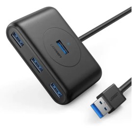 Ugreen Hub Usb A 4 Usb 3.0 5gbps Y Pd Carga 1m Negro
