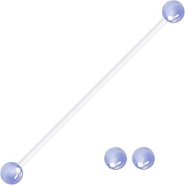 Body Candy Pregnancy Belly Button Ring with Light Blue Acrylic Ends 2"