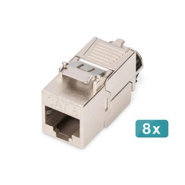 DIGITUS DN-93816 - Cat 8.1 Keystone Module - 8 Pieces - RJ45 Network Socket Cat8 Shielded - 2000 MHz - 25GBase-T & 40GBase-T - 25Gbps & 40Gbps - AWG 26/7 to AWG 22/1 - Assembly