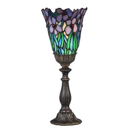 Dale Tiffany STA17006 Meadowbrook Uplight Accent Lamp, 6.5" x 6.5" x 15.5", Antique Brass