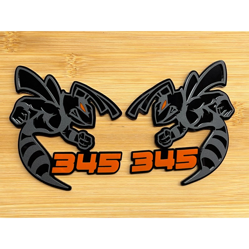 UsaStandard 345 Hornet Badges Emblem BEE (2) Orange Eye BADGES