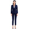 Marycrafts Women's Professional Stand Up Collar Blazer Pant Suits 2