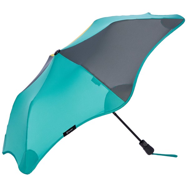 Moonbat Blunt Genuine Light, Women's Folding, Wind-Resistant Umbrella, UV, For Both Sunny and Rainy Weather, Parasol, Jump, Ribs, 20.1 inches (51 cm), Durable, Stylish, Solid Color, Combination Piping, Outdoor, Unisex, green (mint green)