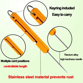 Phowedaer Portable Titanium Toothpicks,Retractable Toothpicks Reusable Pocket Metal Toothpick with Stainless Steel Toothpick Holder Keychain Telescopic Toothpicks (3 Pieces)