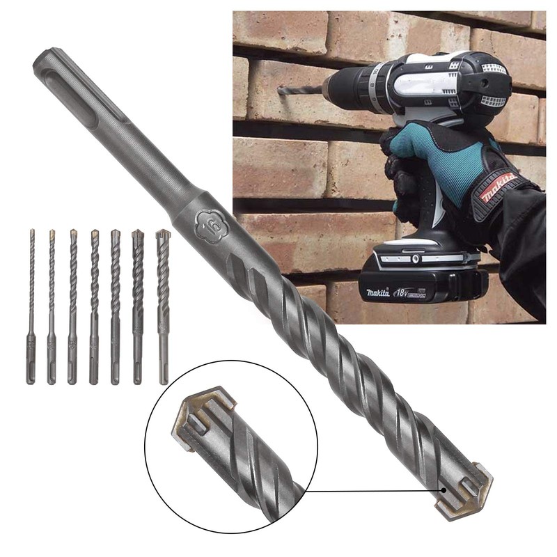 APACALI 9 Piece SDS Plus Masonry Drill Bit Set 3/16"