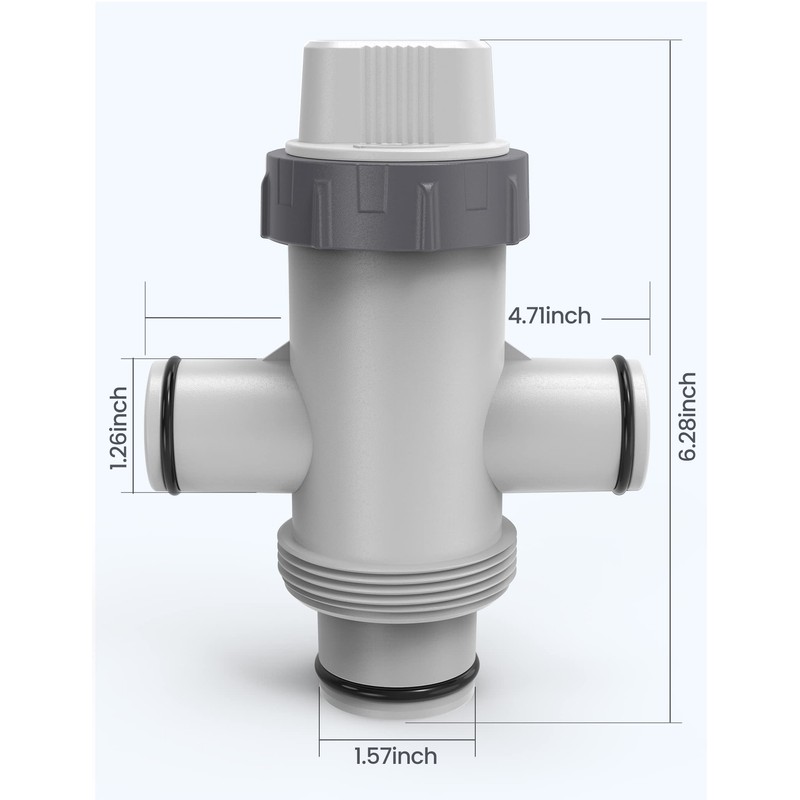 POOLHACKER Dual Split Hose Plunger Valve, Above Ground Pool Parts,