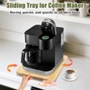 Sliding Tray for Coffee Maker, Pine Wood 360° Rolling Tray