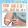 200 Pcs Bandages Variety Pack Assorted Sizes, Waterproof Adhesive Fingertip