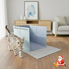 Gesomepurrz Extra Large Cat Litter Box Enclosure with Litter Mat, Open Top High Side, All-in-One Waterproof Splash Guard for Pet Litter Pan, Scratch Proof Cover for Cat Litter Boxes