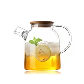 Scizorito Glass Teapot Stove Safe, with Removable Filter Infuser, Suit for Loose Leaf Tea and Flowering Tea (60.8oz)