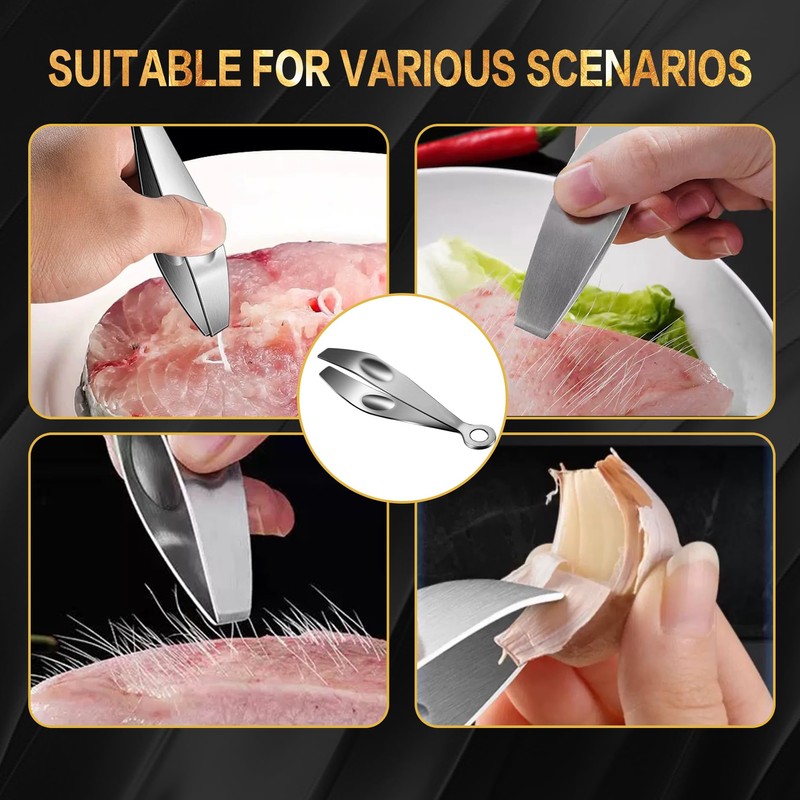 1 Pcs Fish Bone Tweezers,Stainless Steel Fish Tweezers,Kitchen Fish Bone