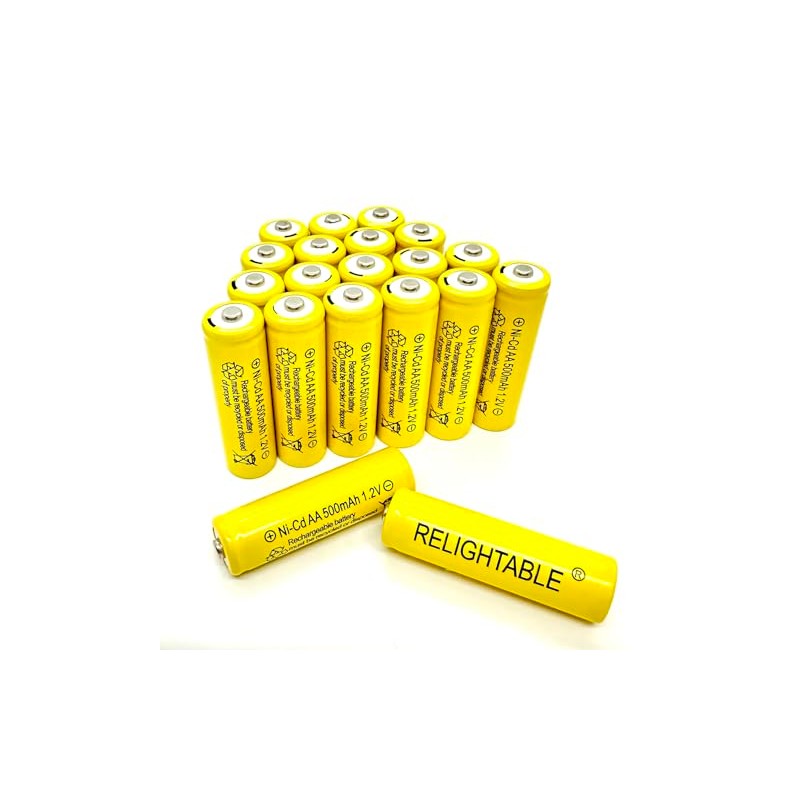 RELIGHTABLE 500mAh AA NiCd 1.2v Rechargeable Batteries Garden Solar Ni-Cd