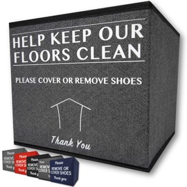 RE Goods Shoe Cover Box | Disposable Shoe Bootie Holder For Realtor Listings and Open Houses | Please Cover or Remove Shoes Bin | Shoe Bootie Box