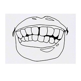 'Mouth Showing Teeth' Temporary Tattoo - Water Resistant, Skin-Safe, Non-Toxic Transfer (TO00029396)