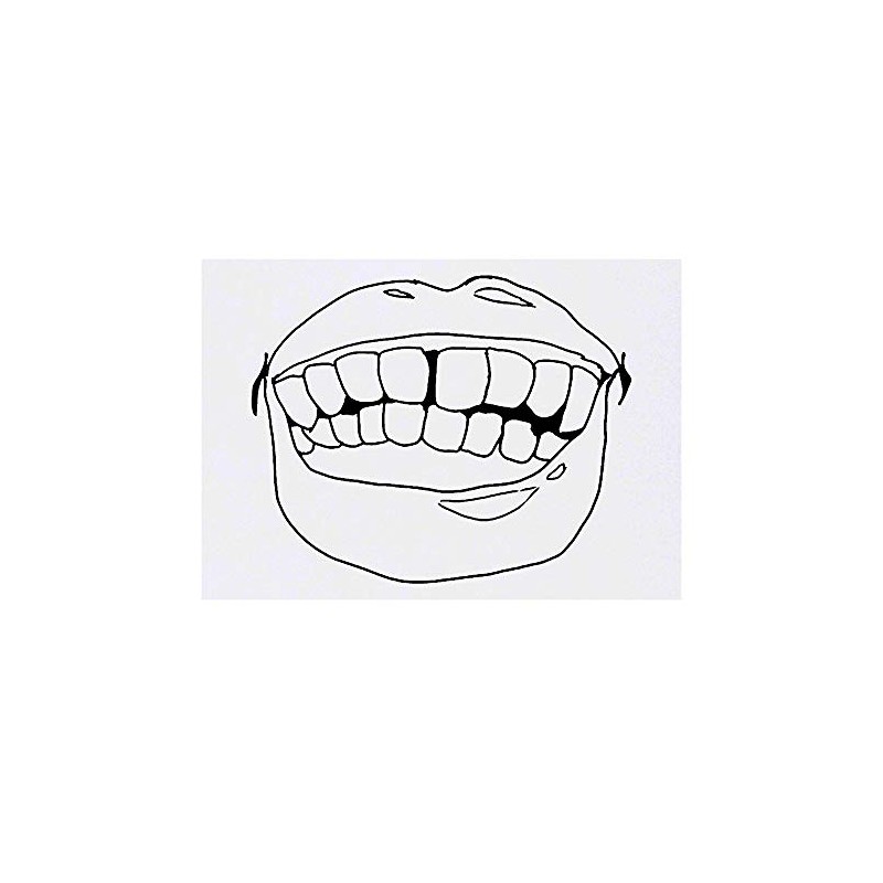 'Mouth Showing Teeth' Temporary Tattoo - Water Resistant, Skin-Safe, Non-Toxic