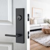 SNBTLA Matte-Black Front Door Handle - Modern Entry Door Lock