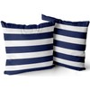 Hoooottle Beauty Design Navy Blue and White Stripe Square Pillowcase