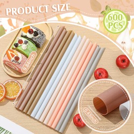Tessco for you 600 Pcs 9.84 Inch Smoothie Straws Bulk Disposable Bubble Tea Straws Large Plastic Individually Wrapped Colorful for Tall Homemade Milkshakes(Boho Color)