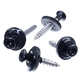 SECCARO Plumbing Screws 4.5 x 35 mm, RAL 9005 Jet Black, A2 Stainless Steel, EPDM Sealing Washer 15 mm, TX/Hexalobular Socket, Pack of 100