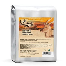 Light Mountain Natural Bulk Hair Color and Conditioner, Medium Brown, 16 Ounce